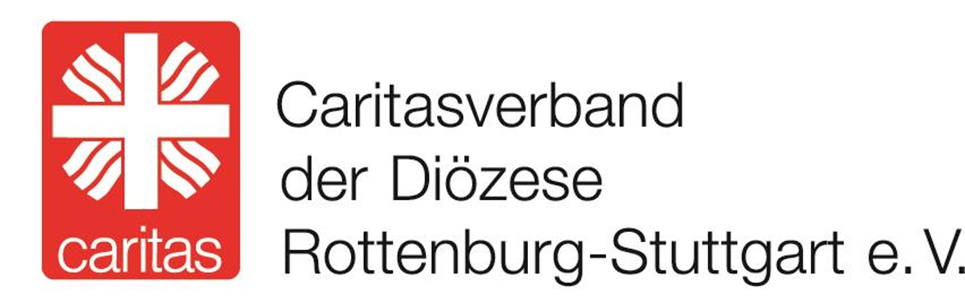 Flammenkreuz und Schrift Caritasverband der Diözese Rottenburg-Stuttgart e.V.